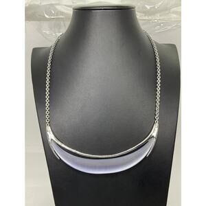 Alexis Bittar Gray Crescent Lucite Necklace